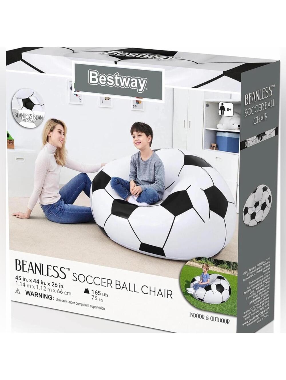 Bestway Beanless Black & White Soccer Ball Chair